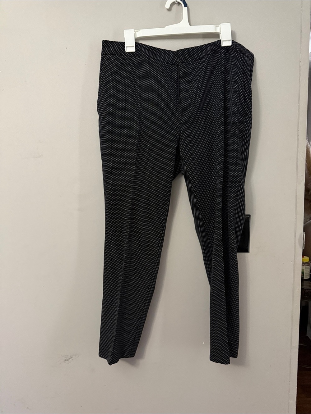 Zara Black Micro-Pattern Slim Dress Pants